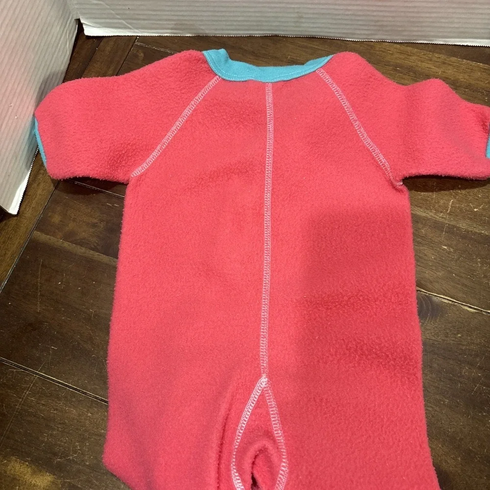 Vintage‎ Gerber Baby Footie Pajamas Pink And Teal 1T 12 months 90s Y2K